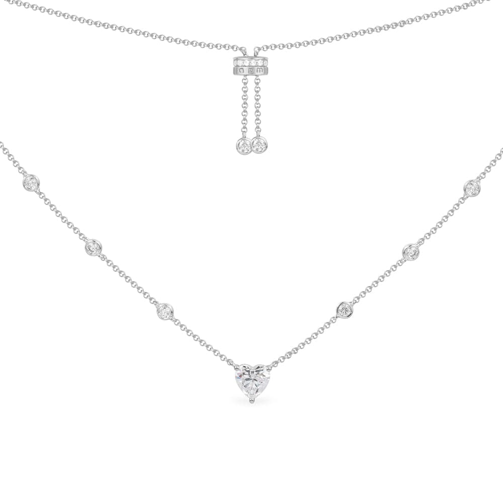 Heart Adjustable Necklace - Silver | APM Monaco 