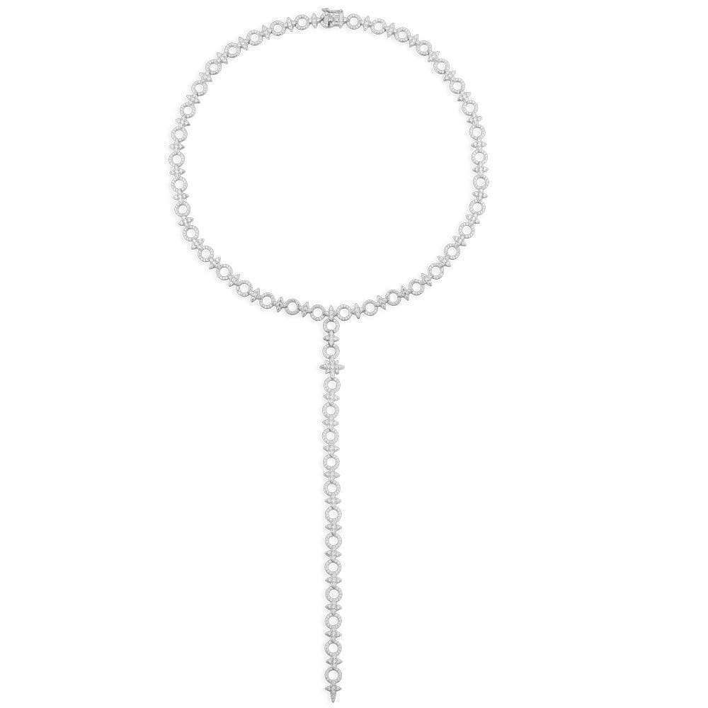 Météorites & Circles Y-drop Choker - Silver | APM Monaco