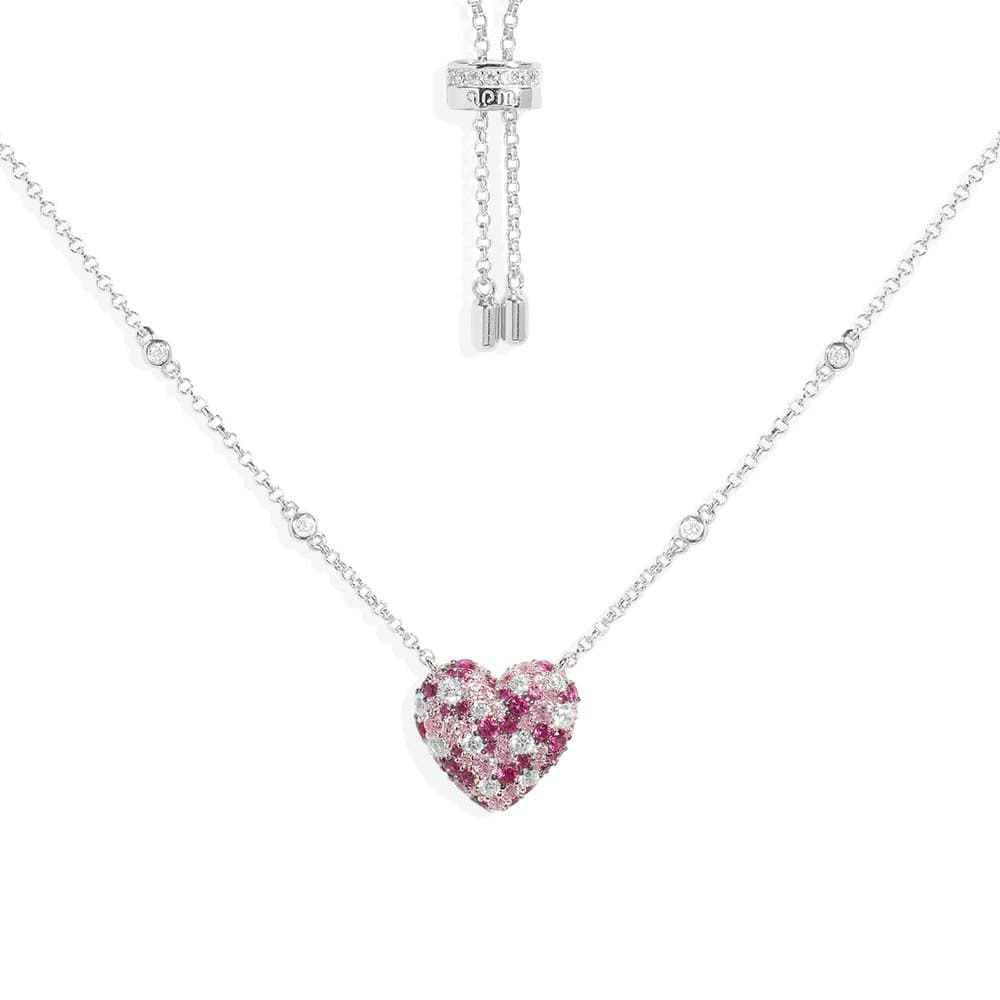 Small Fuchsia Heart Adjustable Necklace APM Monaco