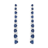 White & Blue Triangle Drop Earrings