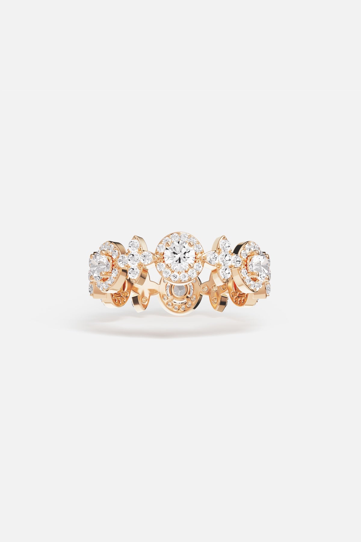APM Ring in warm rose color, a constellation of brilliance for effortless elegance.
