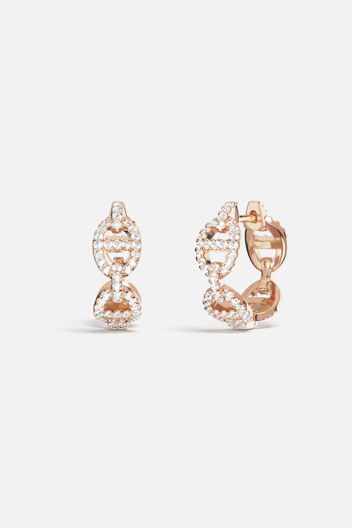 APM Hoop Earrings, sparkling links in a warm golden color, effortlessly chic.