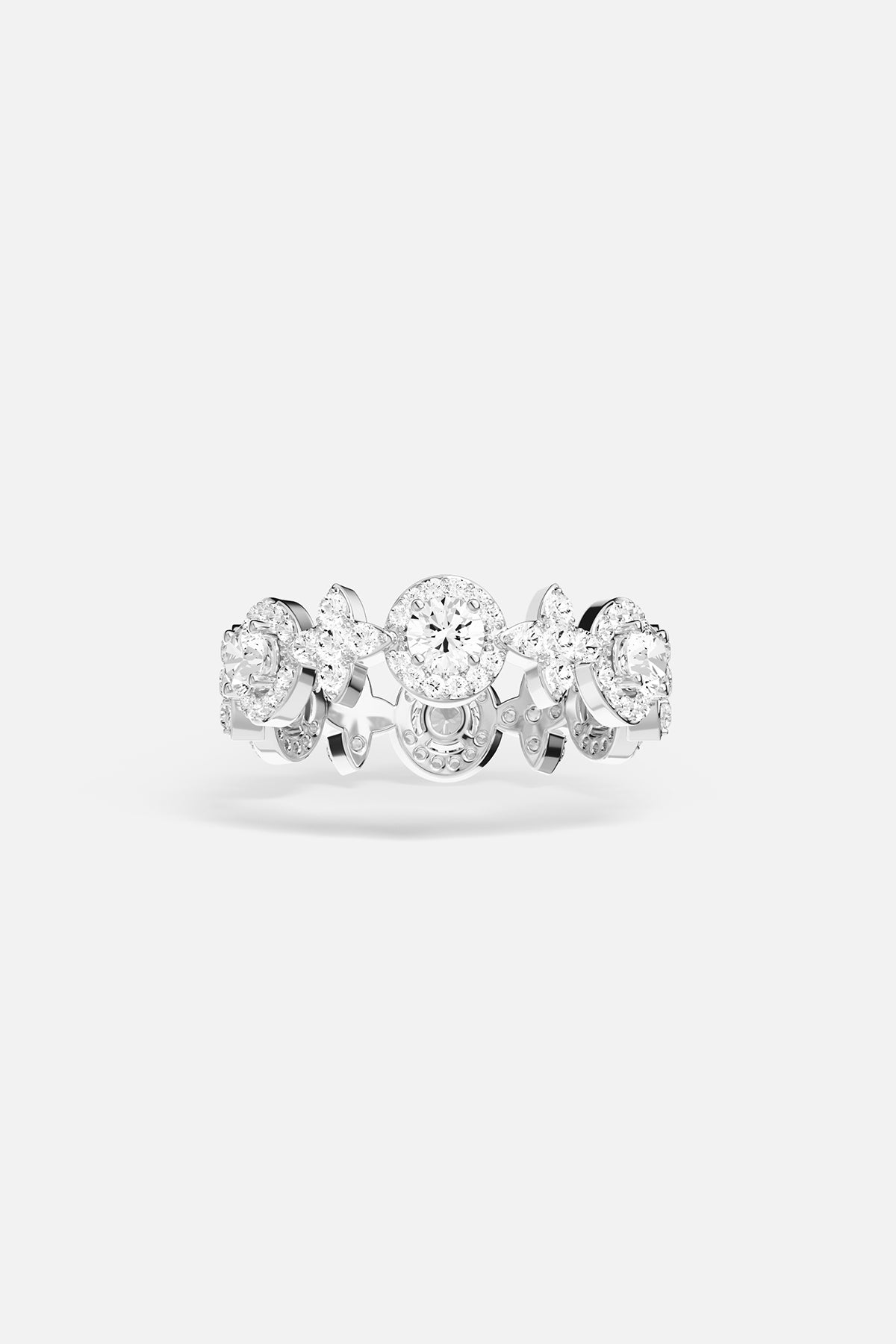 APM Ring in rhodium finish, a delicate constellation of light and elegance.