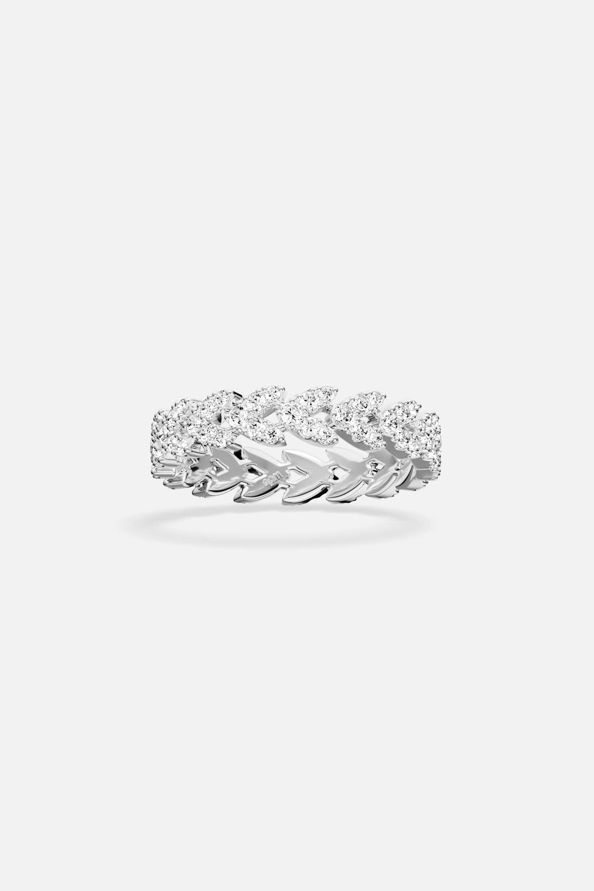 APM Monaco ring, a shimmering rhodium finish band with delicate radiance.