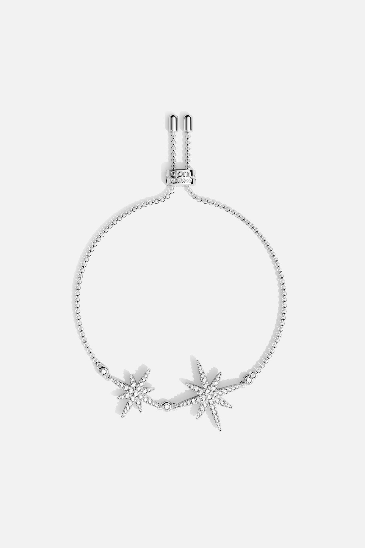 APM Météorites Bracelet, twin stars shimmering in rhodium finish, effortlessly celestial.