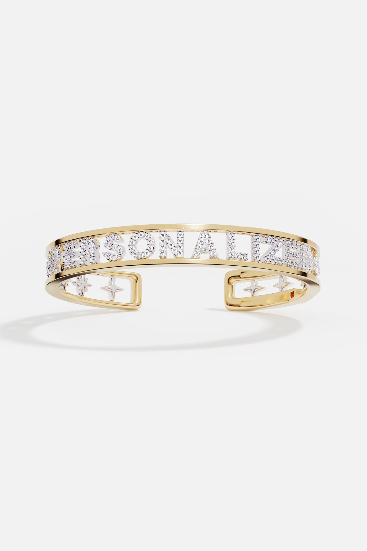 APM personalized cuff bracelet in golden hues, a signature statement of modern elegance.