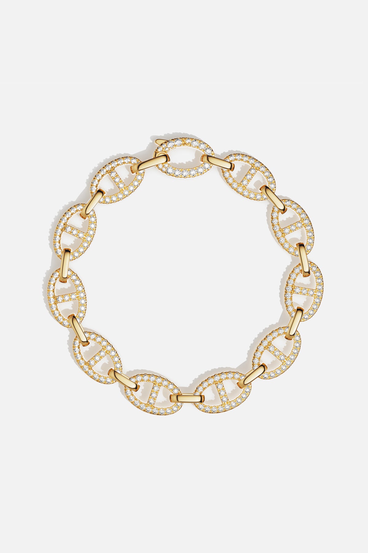 APM Bracelet in golden hue, sparkling mariner links with a bold modern allure.