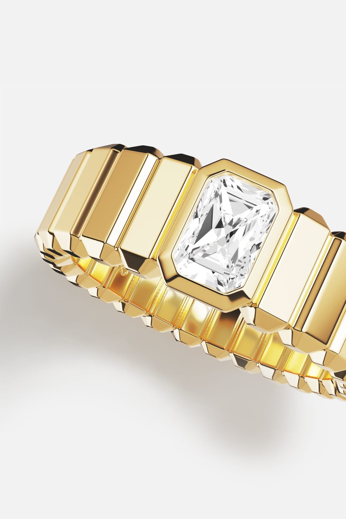 APM Ring in golden color, a bold statement of modern elegance.