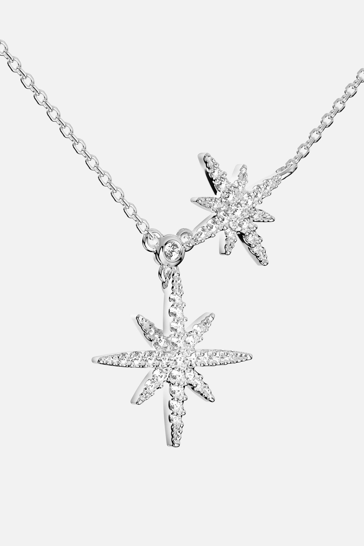 APM Météorites Necklace, twin stars shimmering with celestial grace.