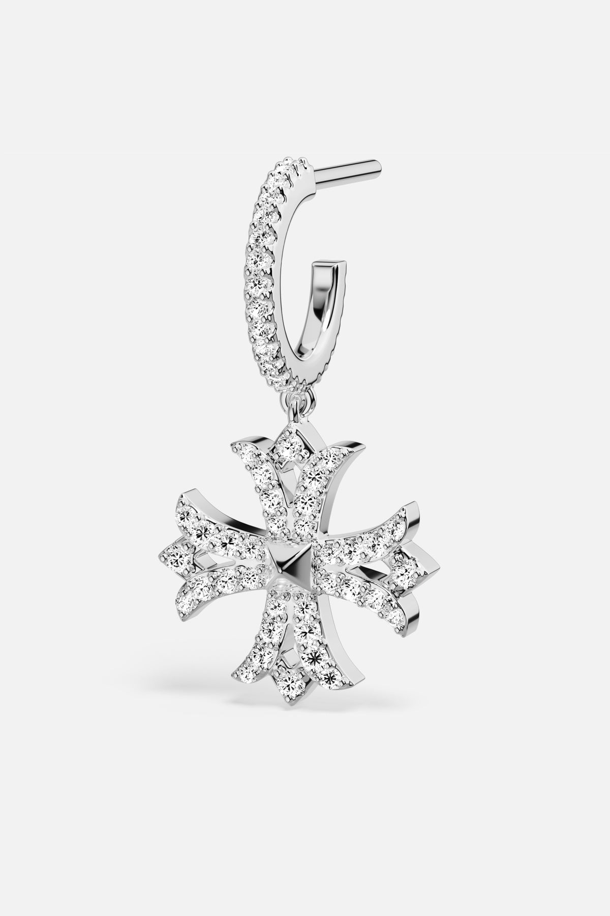 APM Croix Huguenote Earring, a shimmering charm with timeless elegance and quiet radiance.