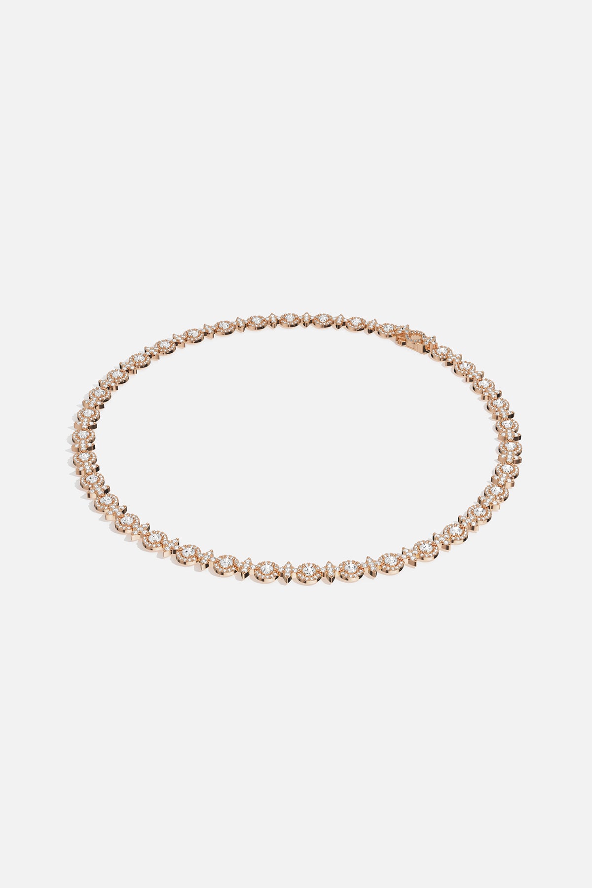 APM Monaco necklace in rose gold rhodium finish, a shimmering line of quiet elegance.