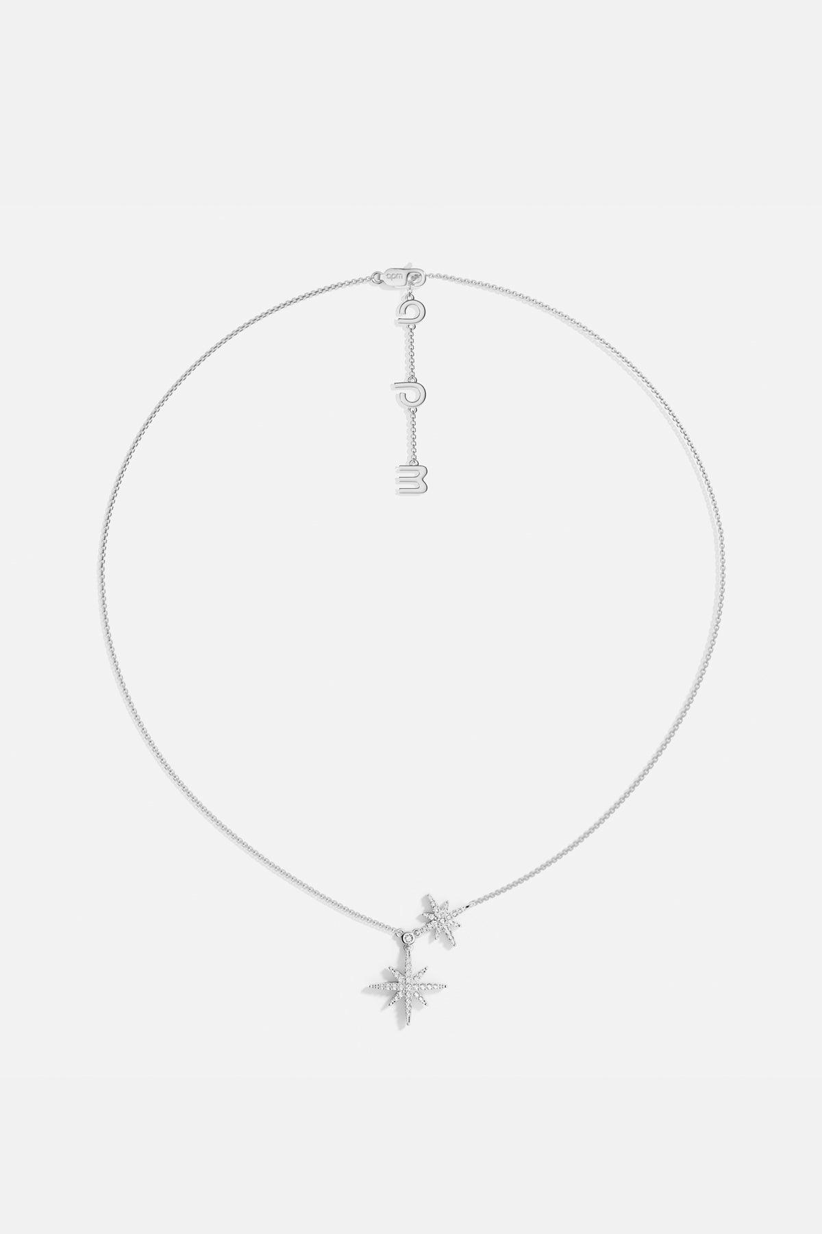 APM Météorites Necklace, twin stars shimmering in rhodium finish, celestial and effortless.