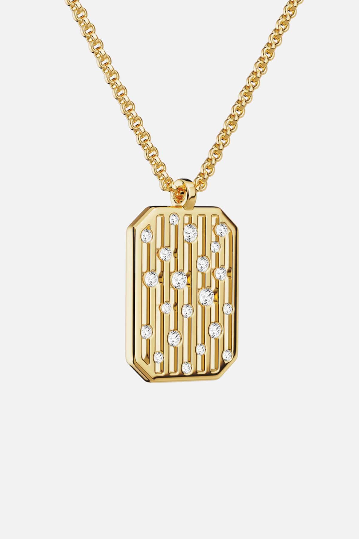APM Pendant Necklace, a golden constellation shimmering with quiet modern elegance.