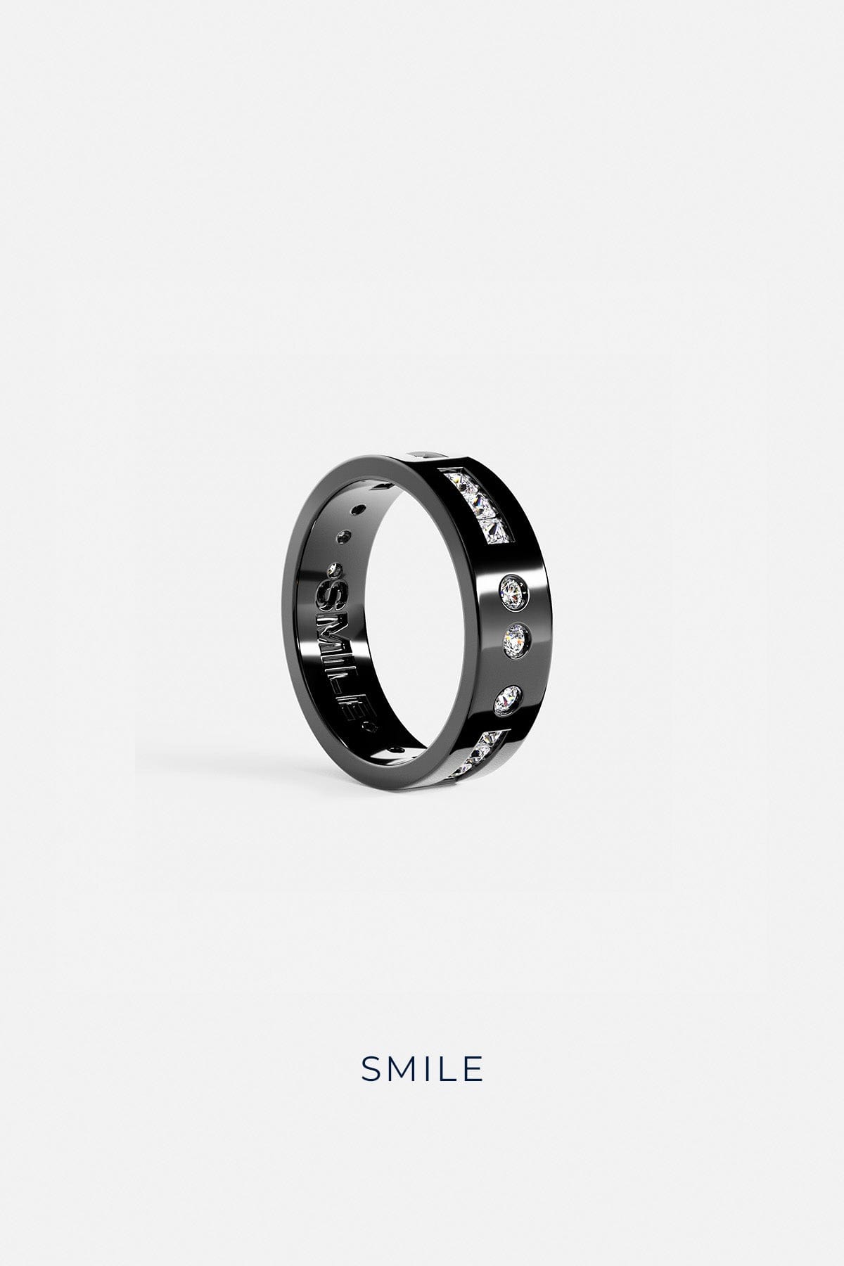 Anillo morse code smile negro