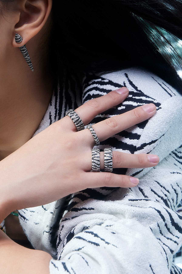 APM Monaco Zebra Ring in Silver