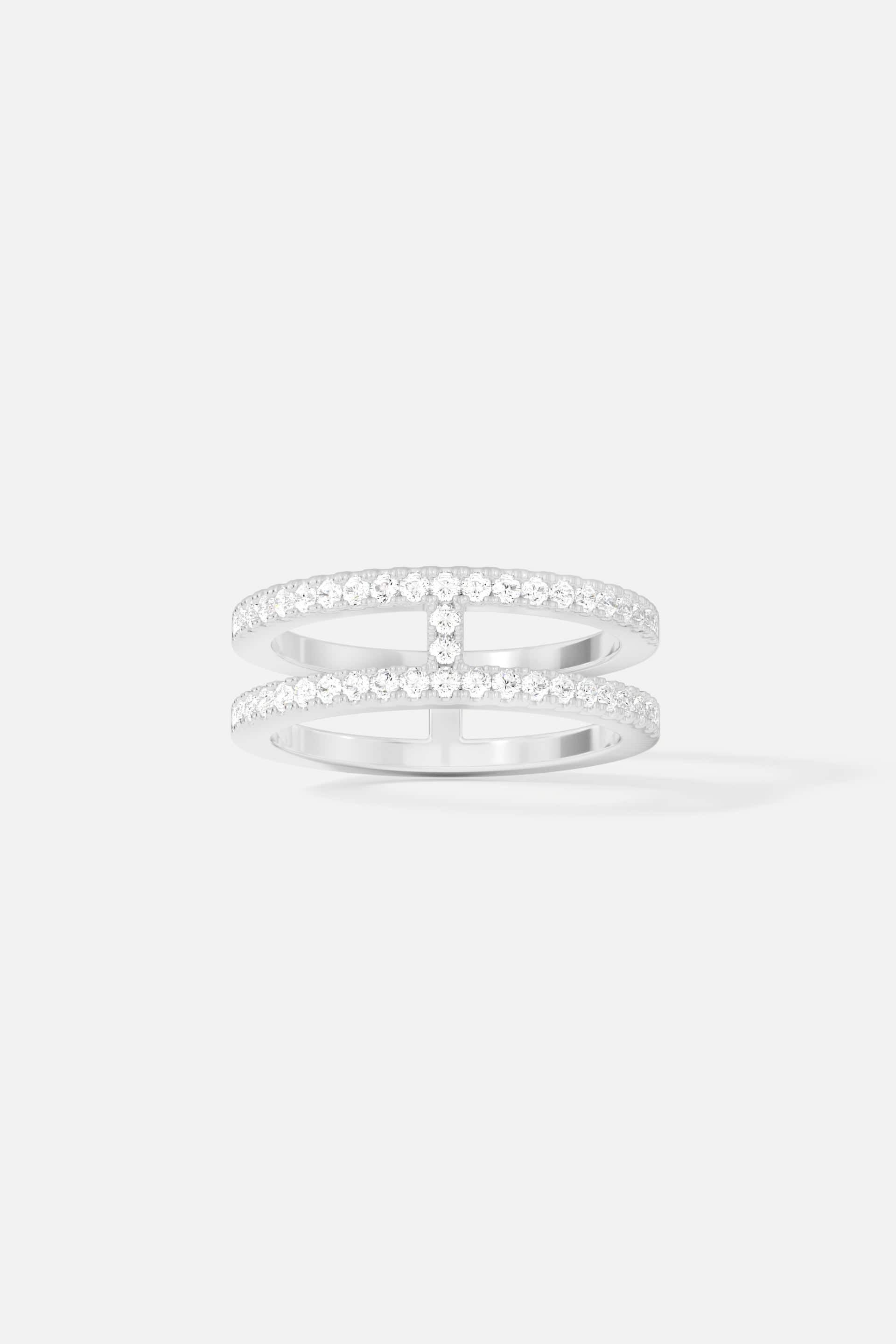 Double Line Pavé Ring