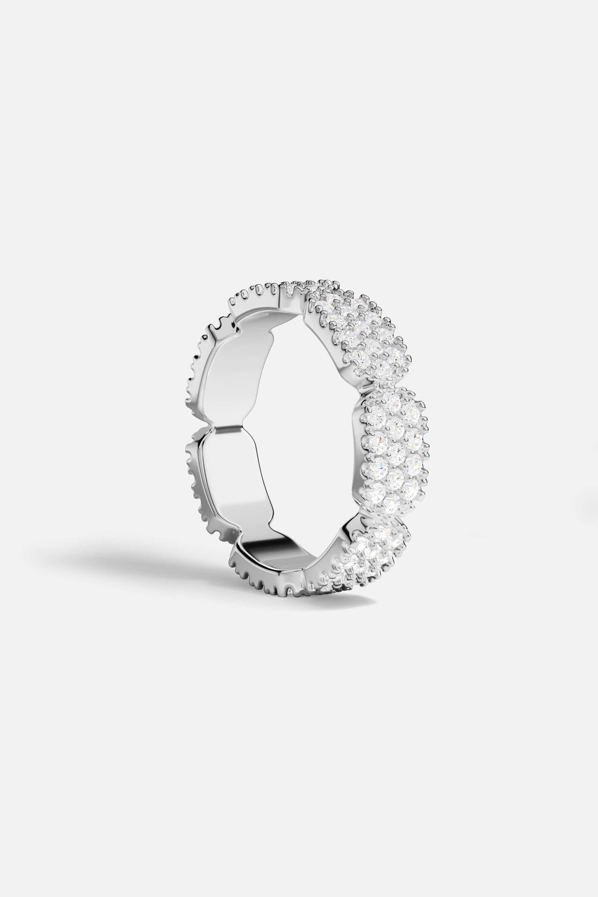 Dainty Silver Pavé Ring | Sterling Silver | APM Monaco