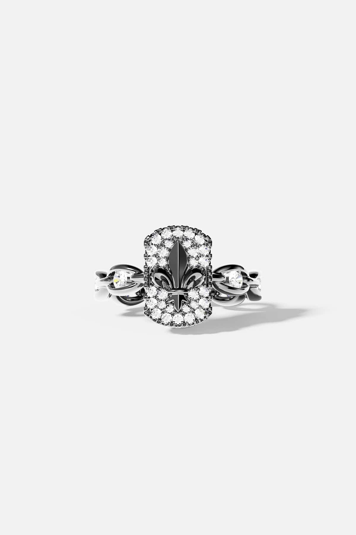 Anillo de cadena pavé  Fleur de Lis