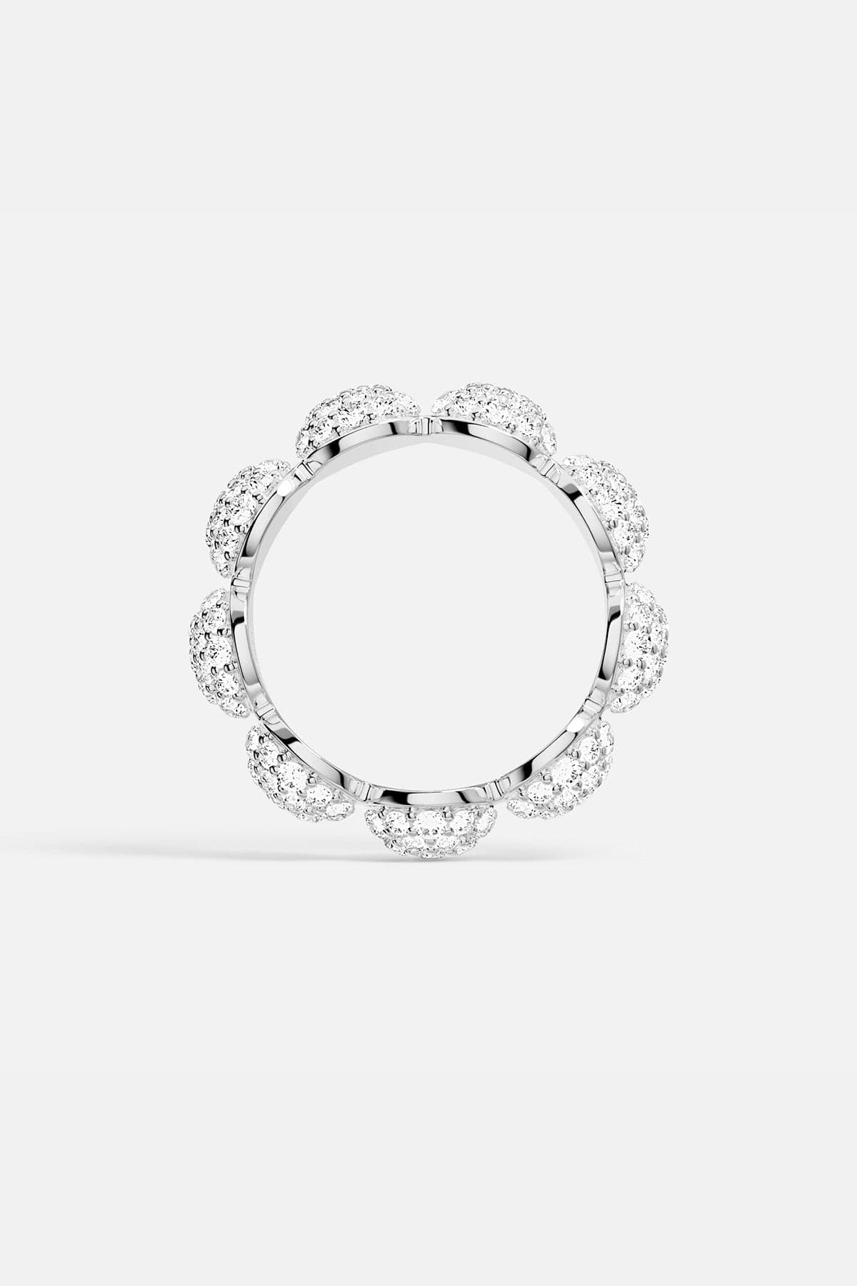 APM MONACO silver pave ring on a light gray background