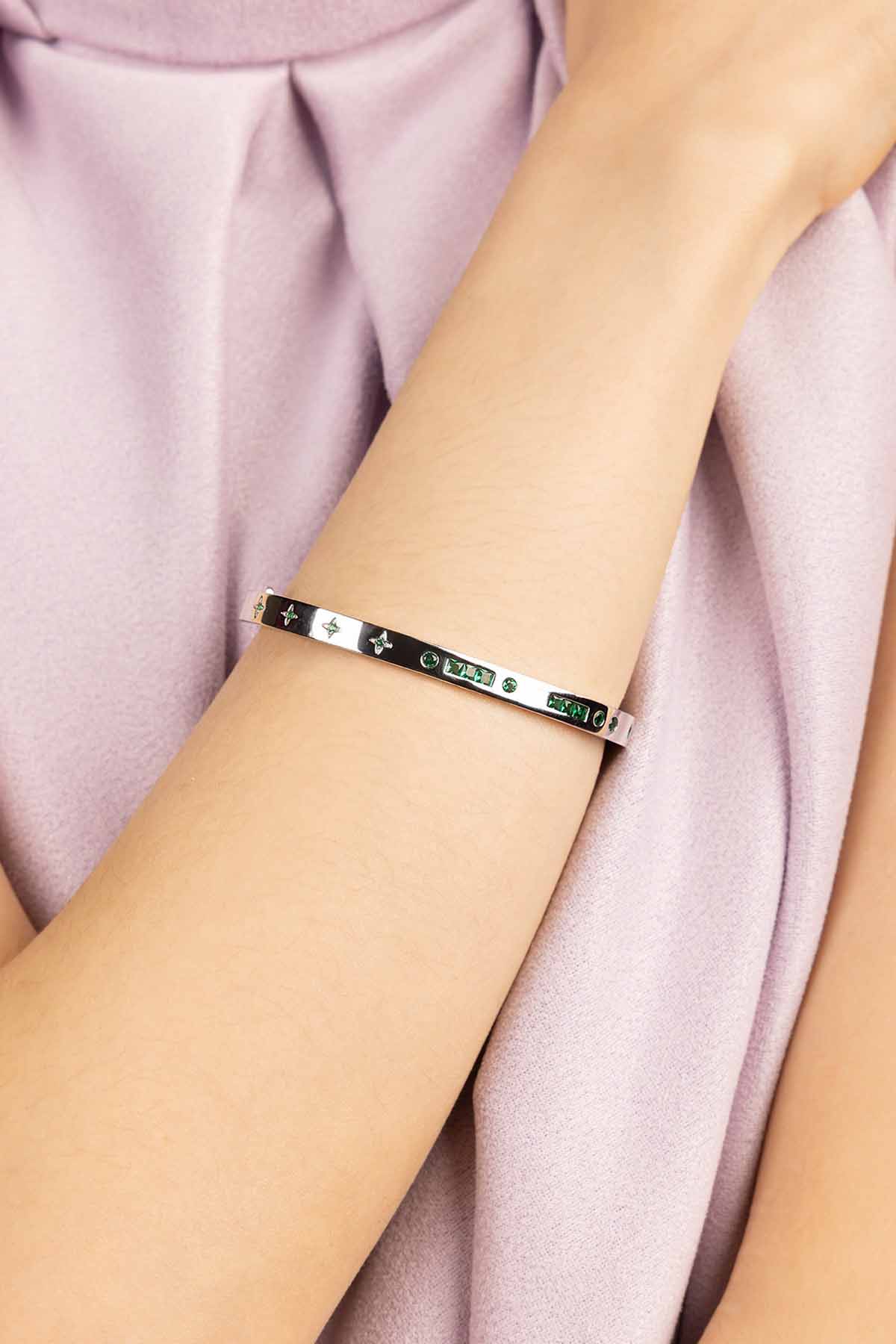 Green Bonheur Morse Code Bangle | APM Monaco
