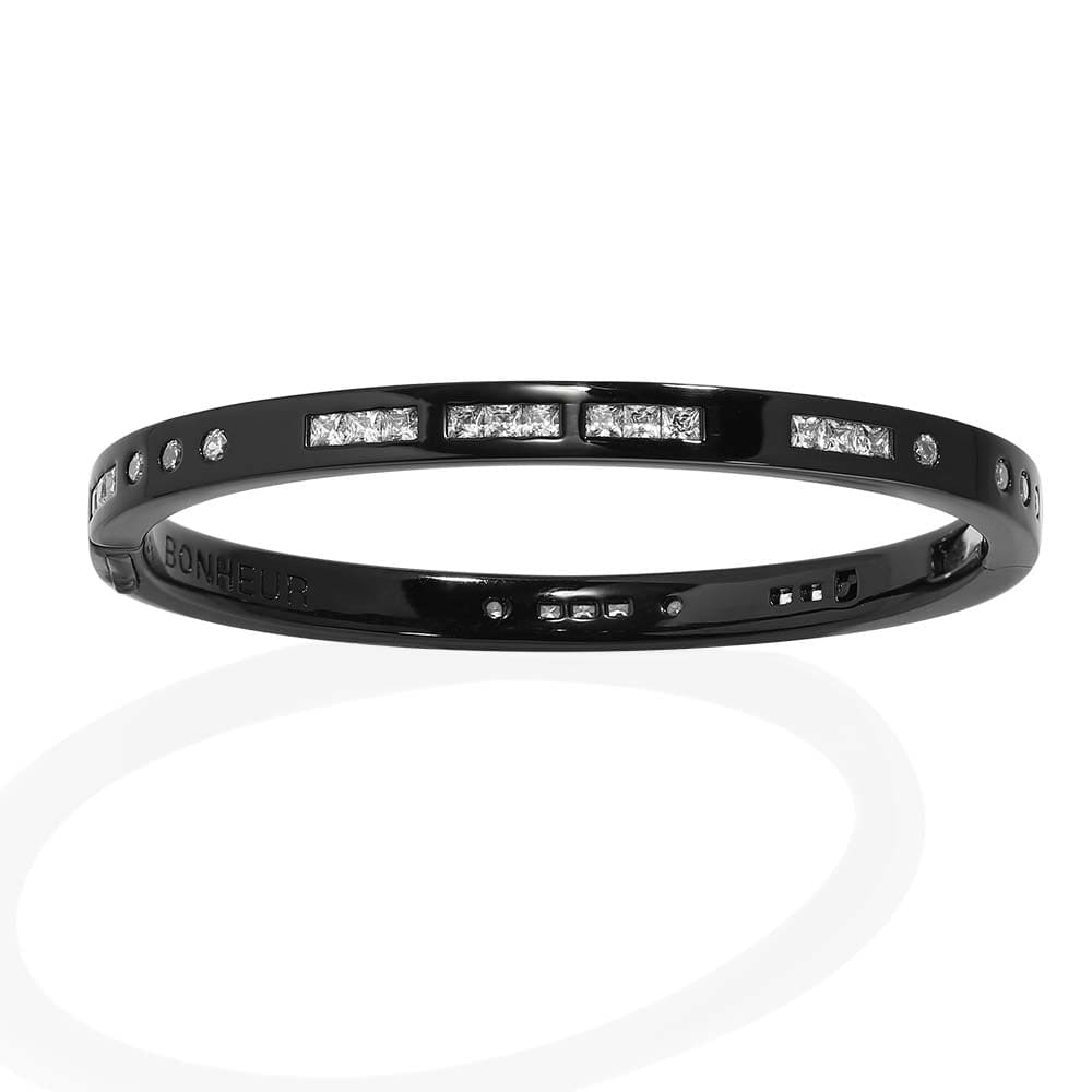 Black Bonheur Morse Code Bangle Apm Monaco