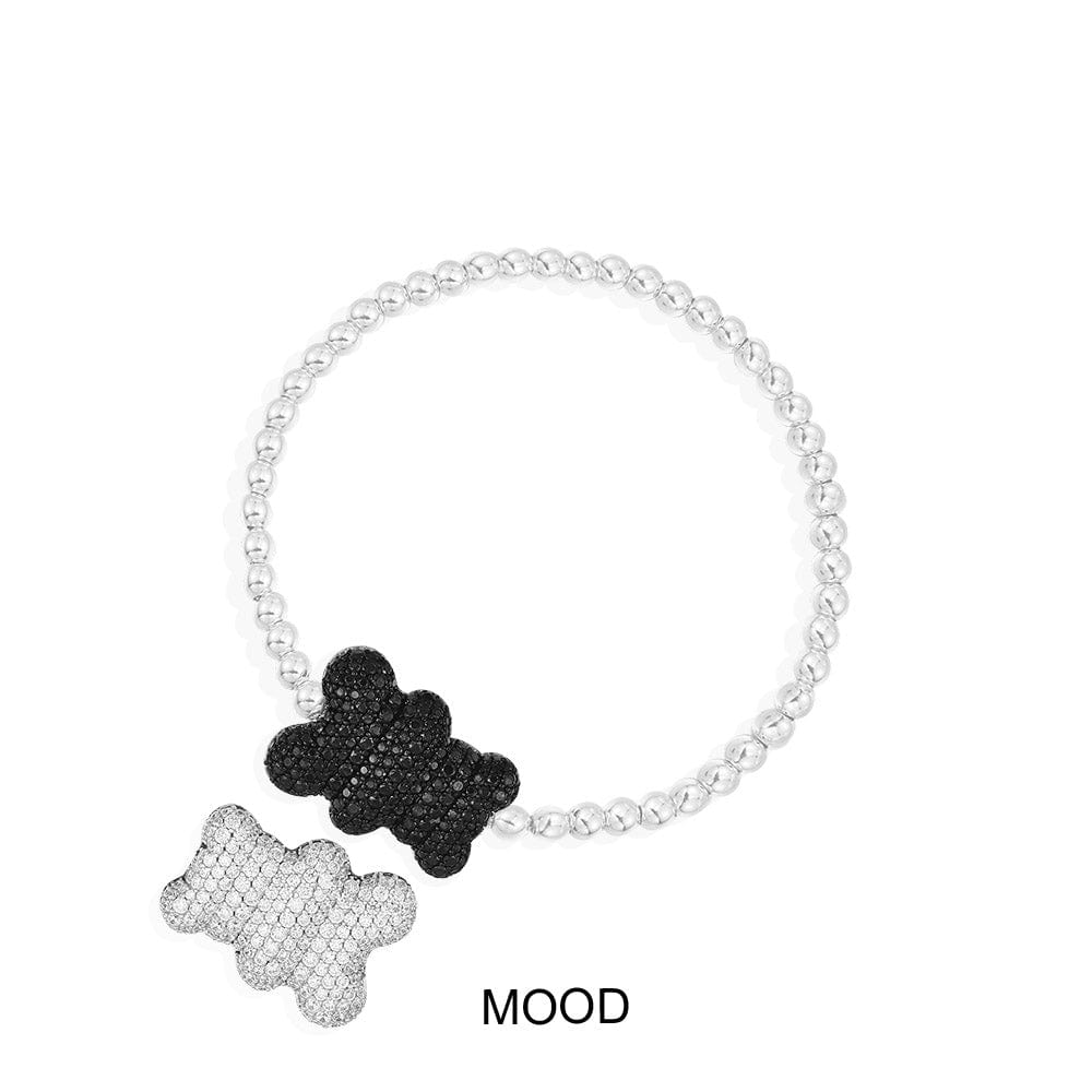 APM Monaco Mood Yummy Bear Bracelet with Beads in Silver