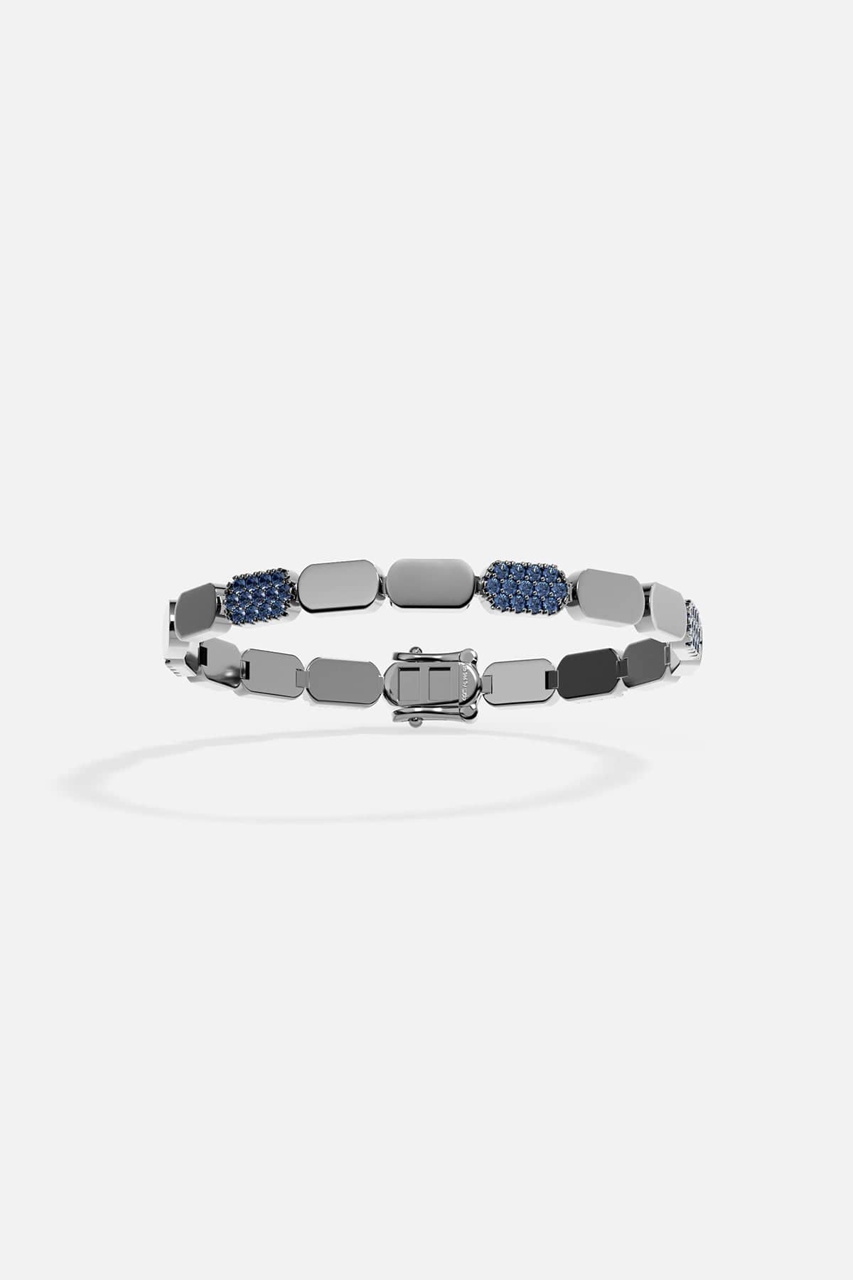 Bracelet with blue stones on a white background