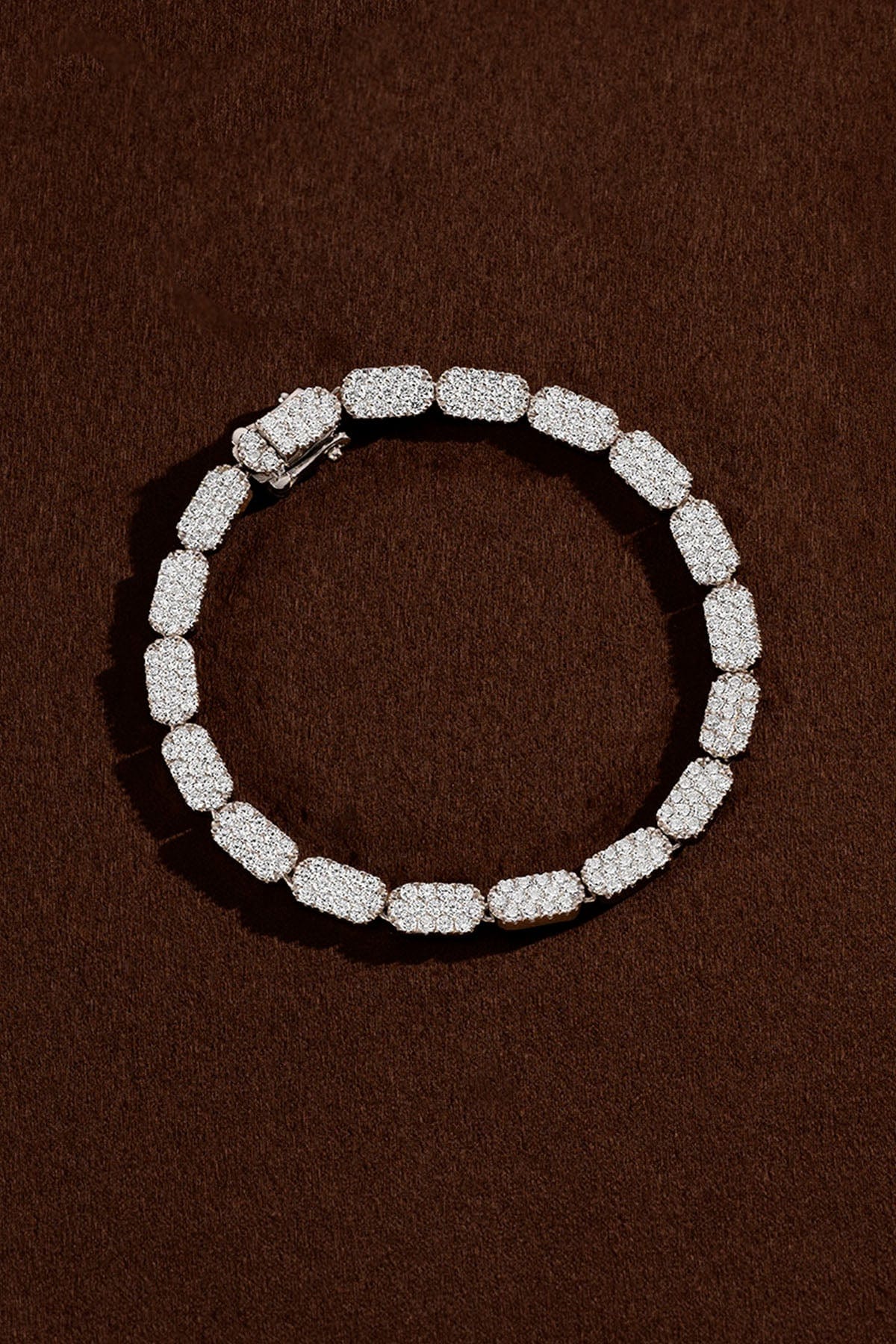 Pulsera Fina De Plata Pavé