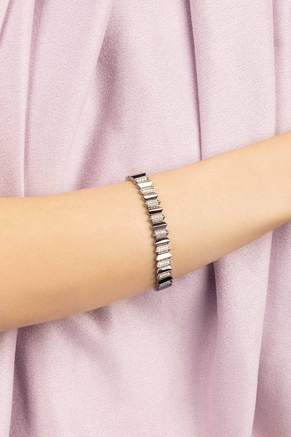 Up and down bracelet serti