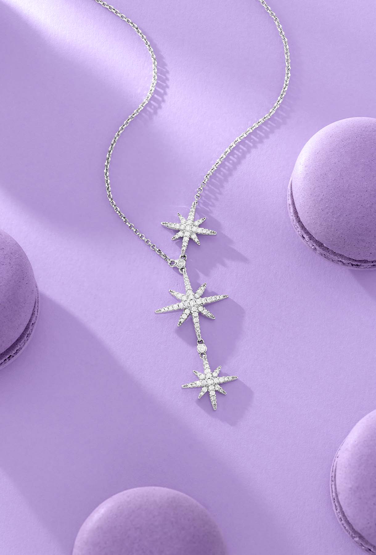 Triple Météorites Adjustable Necklace, White Alloy | APM Monaco