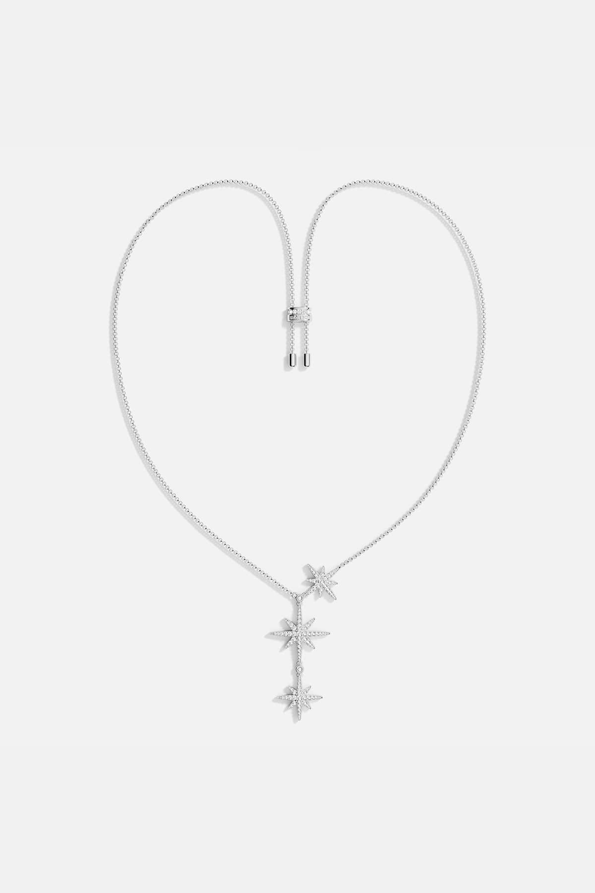 Necklaces APM Monaco: silver-tone adjustable necklace with three star-shaped pendants.
