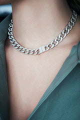 APM Monaco White Chain necklace in SIlver