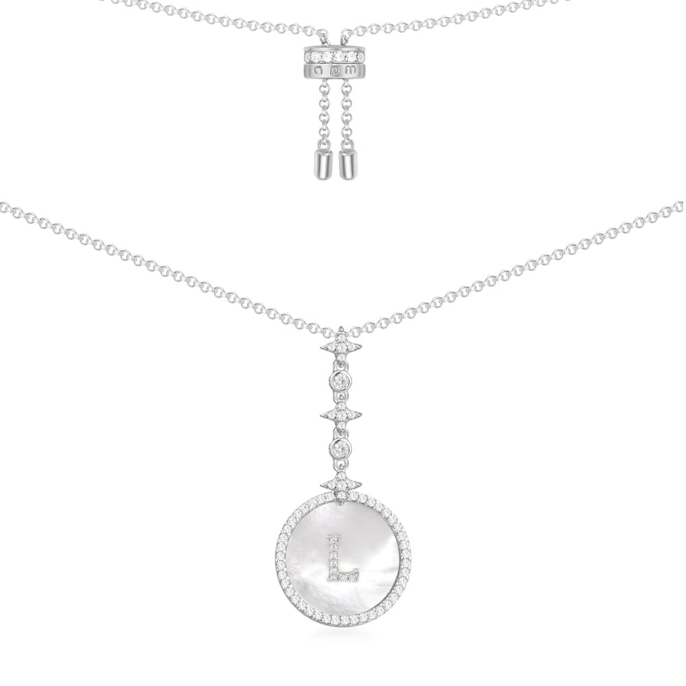 Alphabet Eternelle Adjustable Necklace, White Alloy | APM Monaco