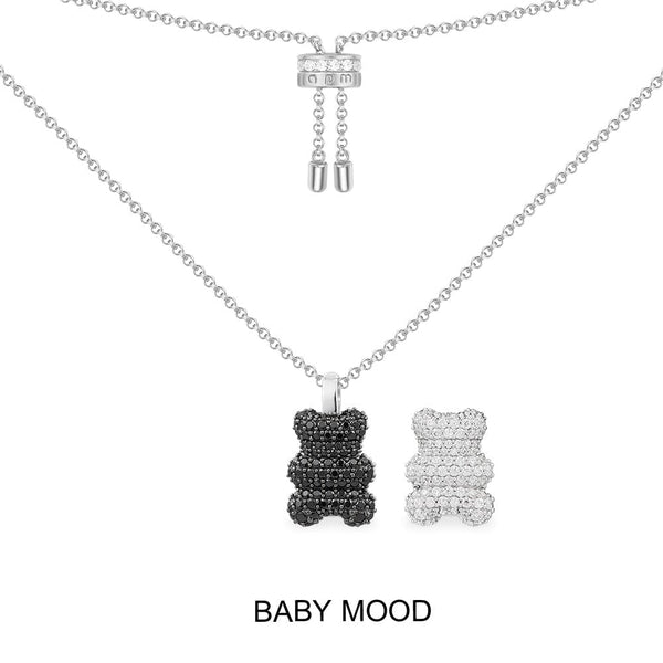 APM Monaco Baby Mood Yummy Bear Adjustable Necklace Jewelry in Silver