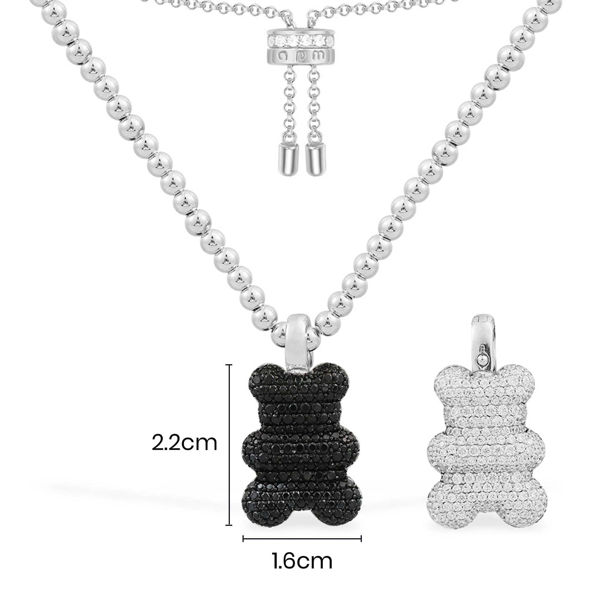 Mood Yummy Bear Adjustable Necklace with Beads - APM Monaco