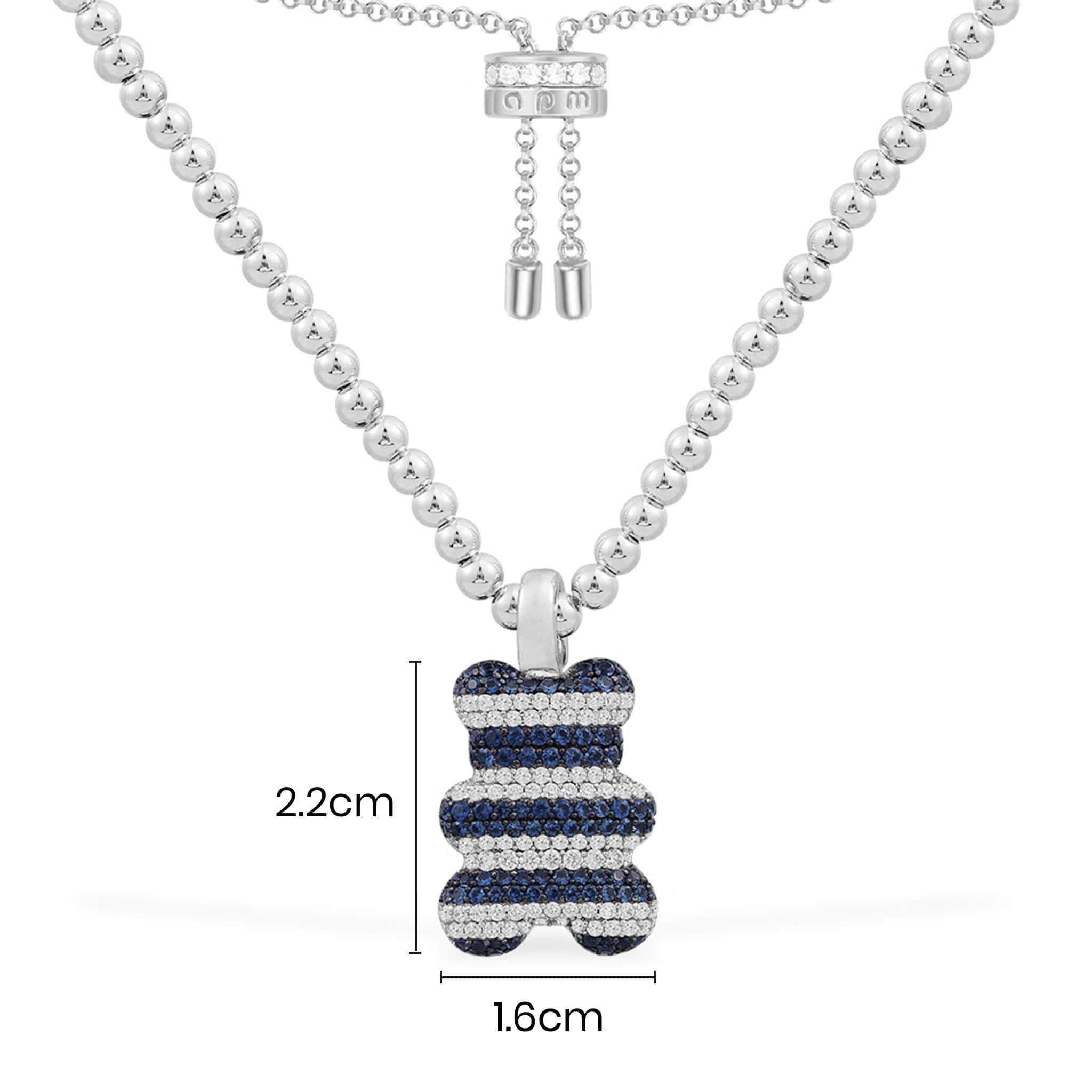 Saint-Tropez Yummy Bear (Clippable) Adjustable Necklace with Beads - APM Monaco