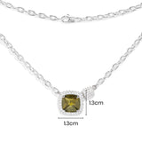 Khaki Square Adjustable Chain Necklace