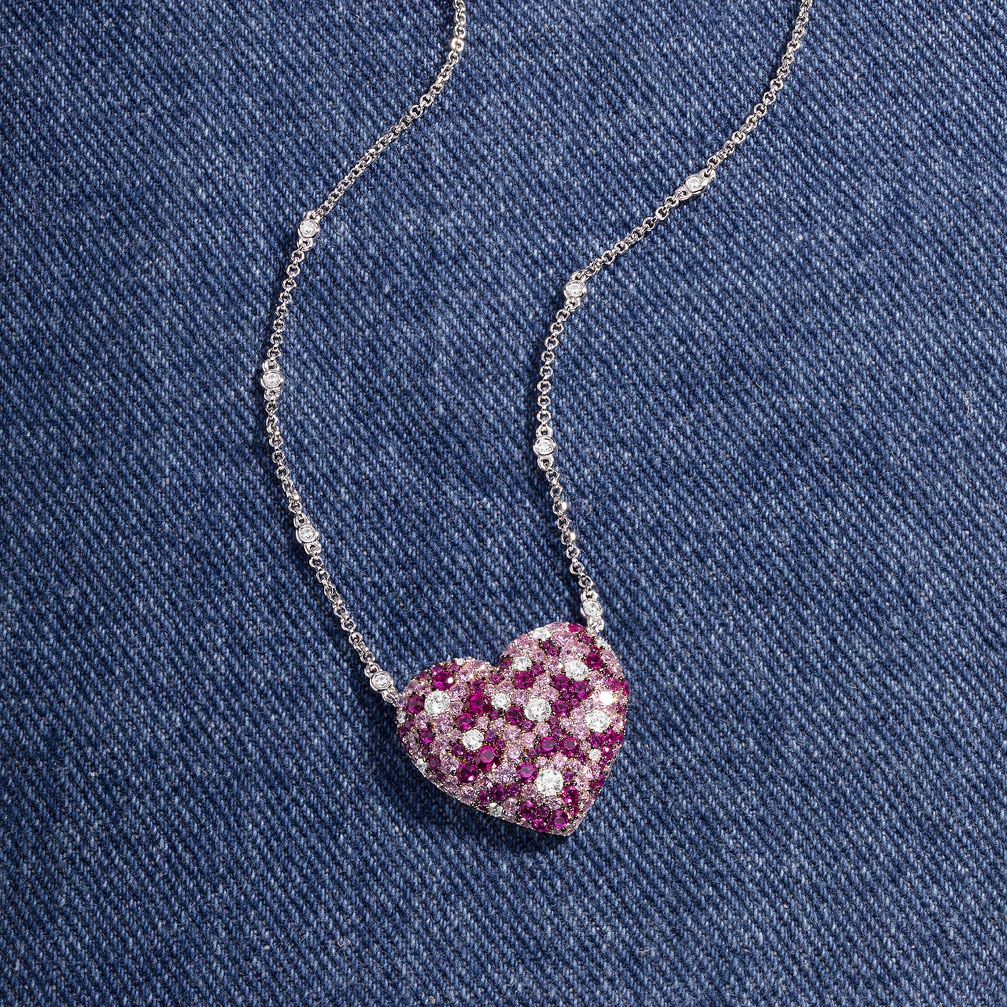 Fuchsia Heart Adjustable Necklace - APM Monaco