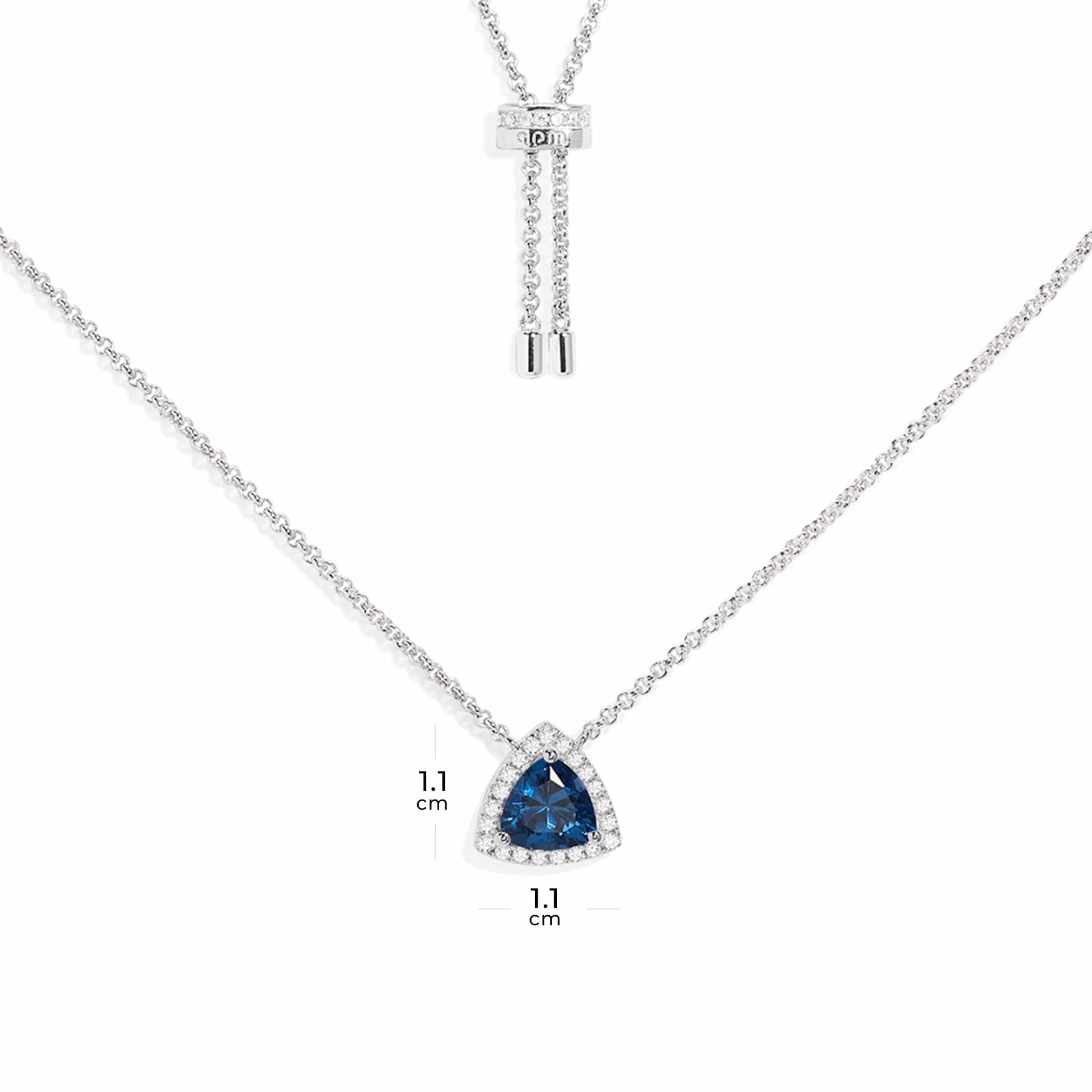 Blue Pavé Triangle Adjustable Necklace - APM Monaco