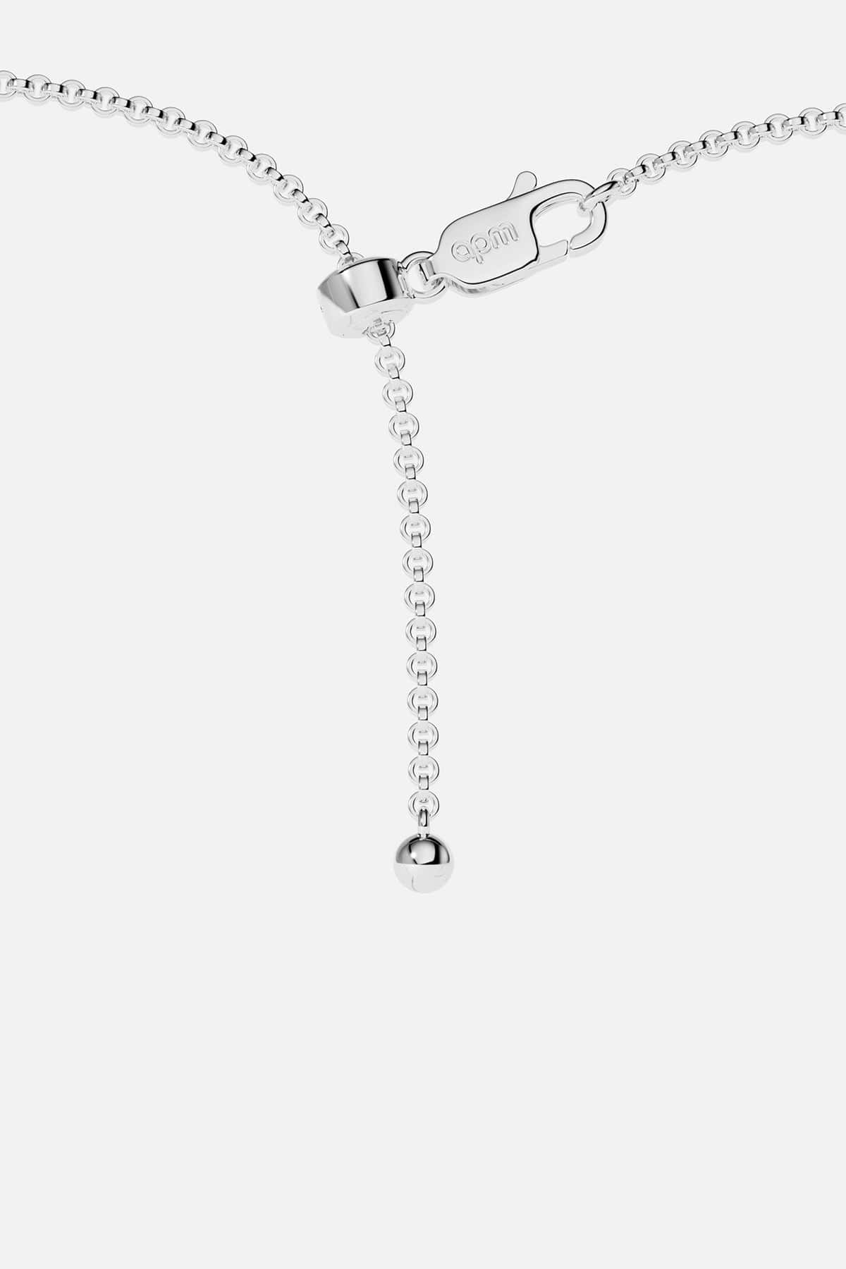 Necklaces APM Monaco adjustable spark necklace with a silver chain and White cubic zirconia pendant.