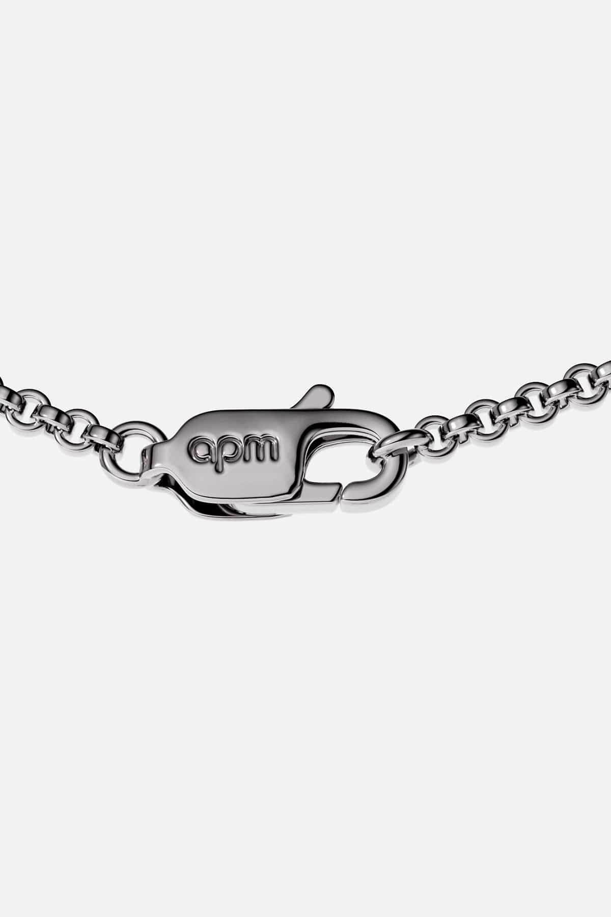 APM MONACO silver bracelet with a clasp on a white background