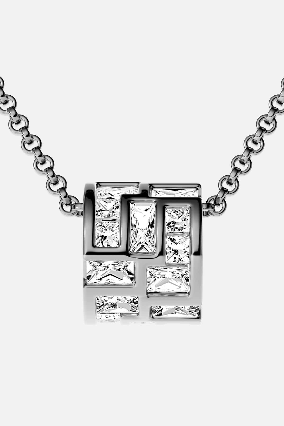 APM MONACO labyrinth adjustable choker  in silver on a white background