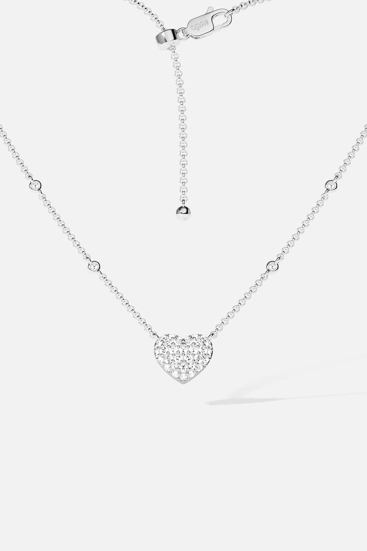 Heart Adjustable Necklace, Sterling Silver | APM Monaco