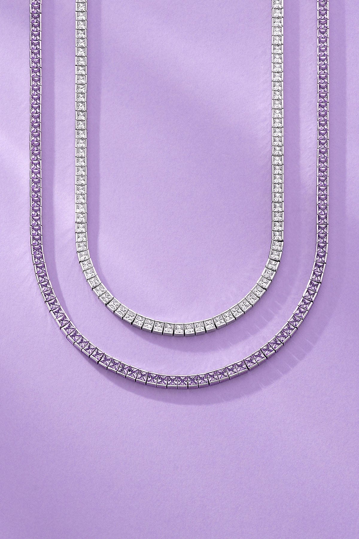Lavande Lumière Pavé Choker on a purple background