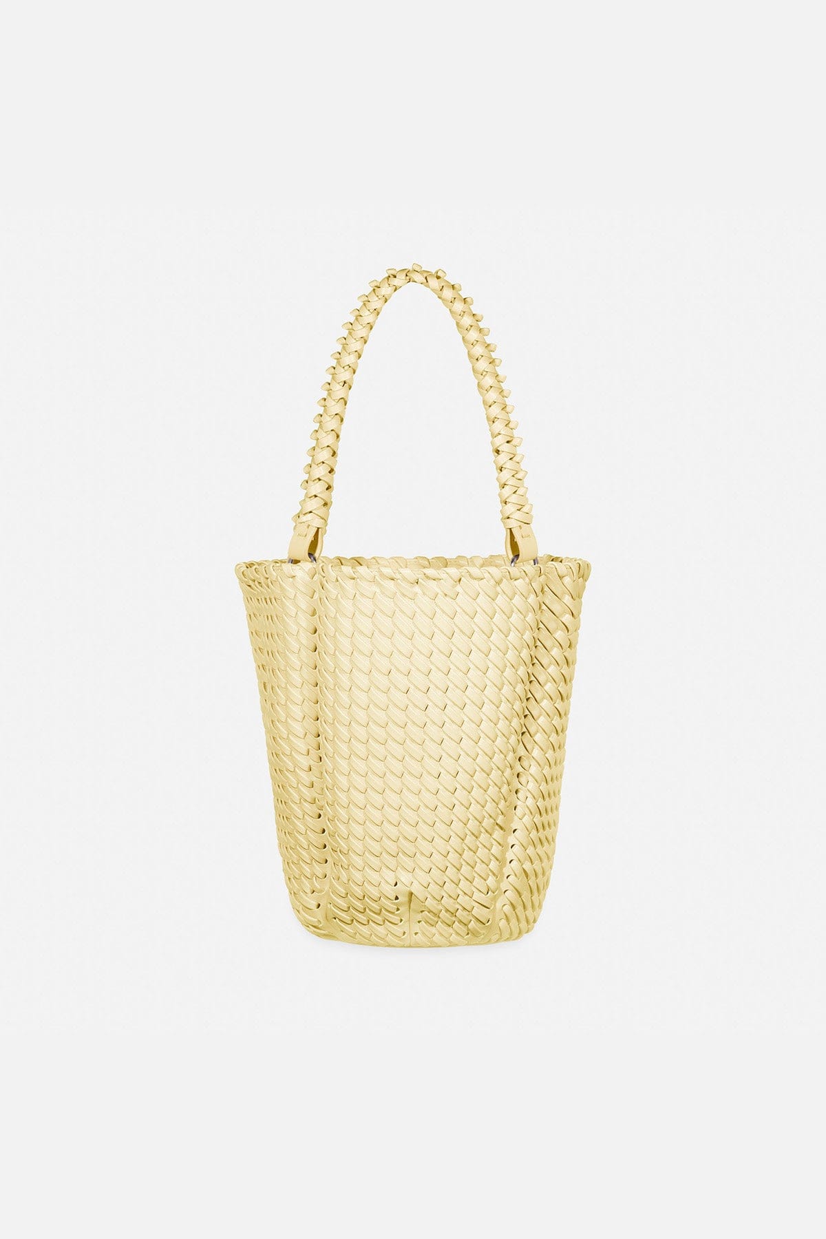 APM MONACO bucket yellow handbag on a white background