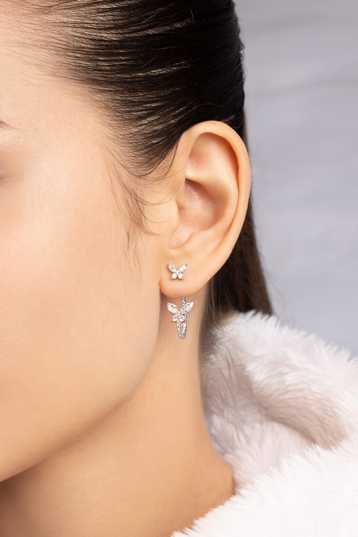 Asymmetric Butterfly Stud and Ear Cuff | APM Monaco
