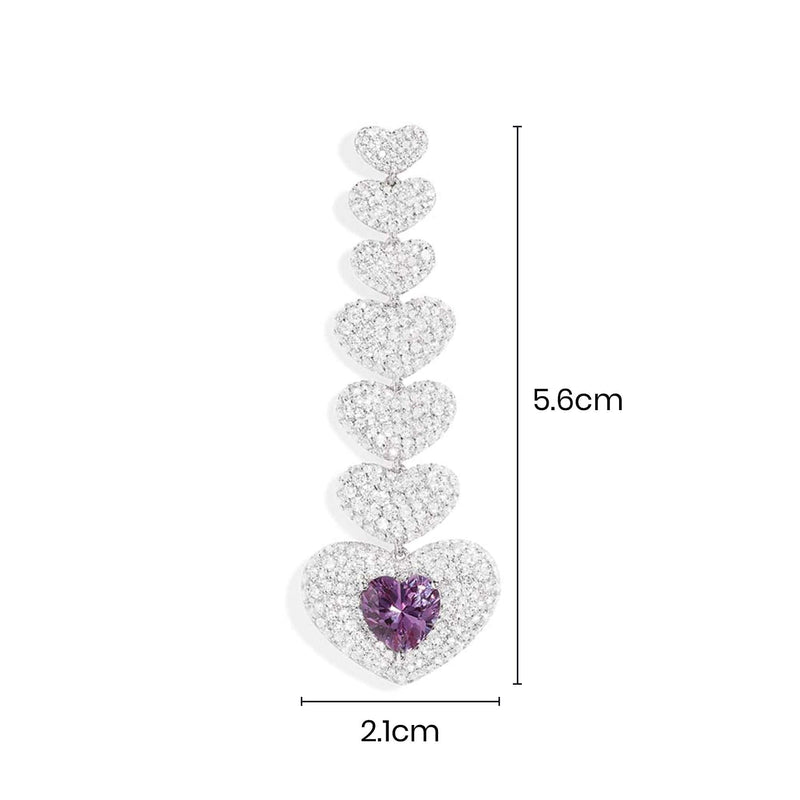 Single Purple Heart Earring