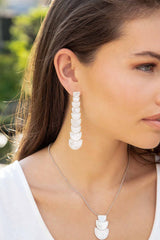 APM Monaco Long Half Moon Earrings with Nacre