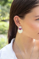 APM Monaco - Triple Half Moon Earrings with Nacre 