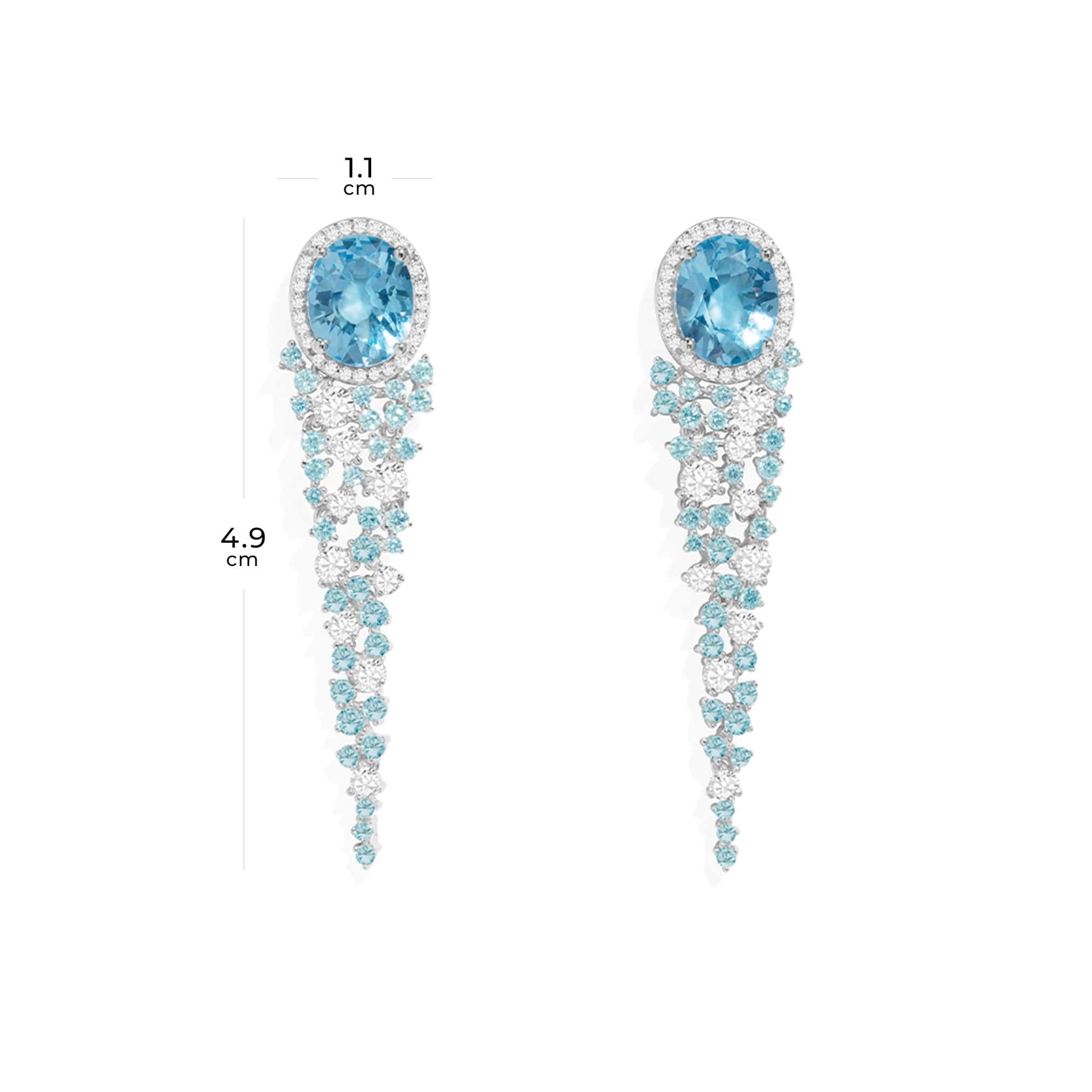 APM Monaco Lagoon Blue Drop Earrings in Silver